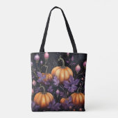 Magische pompoenen Paarse en Oranje herfstbladeren Tote Bag (Achterkant)