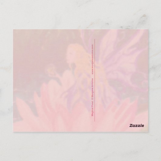 Magische Pond Unicorn & Fairy Fantasy briefkaart (Achterkant)