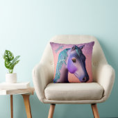 Magische Pony in Paars en Blauwgroen met de Naam v Kussen (Stoel)