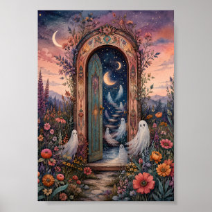 Magische Portaal Deur Weg Fantasie Geest Wilde Blo Poster