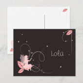 Magische postkaart, fee en voornaam briefkaart (Voorkant / Achterkant)