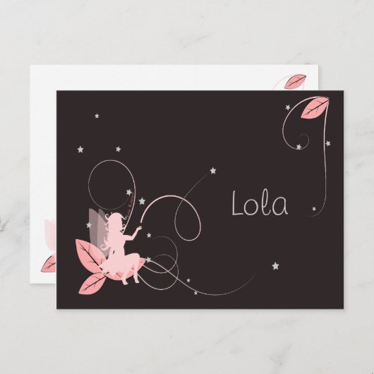 Magische postkaart, fee en voornaam briefkaart (Voorkant / Achterkant)