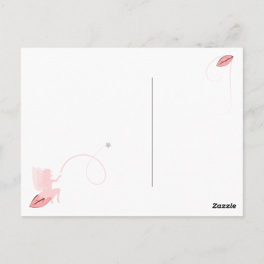 Magische postkaart, fee en voornaam briefkaart (Achterkant)
