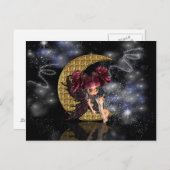 Magische postkaart schattige kleine maan fee (Voorkant / Achterkant)