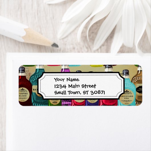 Magische Potie Apothecaire Halloween Tonic Fles Etiket (Insitu)