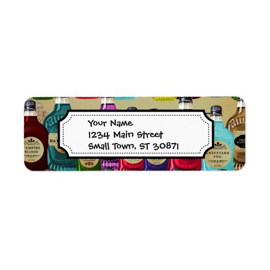 Magische Potie Apothecaire Halloween Tonic Fles Etiket (Voorkant)