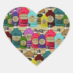 Magische Potie Apothecaire Halloween Tonic Fles Hart Sticker