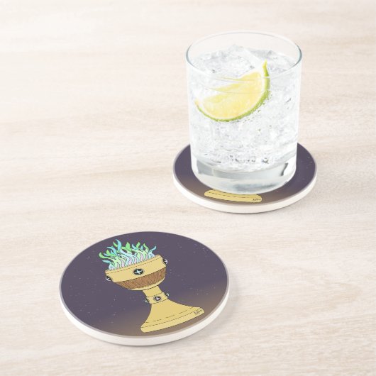 Magische Potion in Mazer en Chalice Combo Zandsteen Onderzetter (Zijkant)