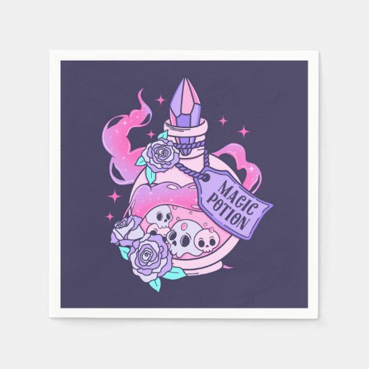 Magische Potion Schattige Roze Halloween Potion Fl Servet (Voorkant)