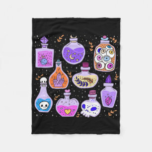 Magische Potions Flessen Witchy Halloween Print Fleece Deken