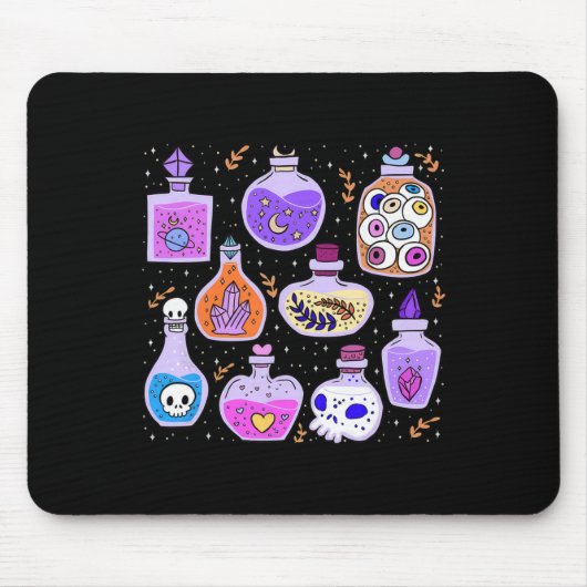 Magische Potions Flessen Witchy Halloween Print Muismat (Voorkant)
