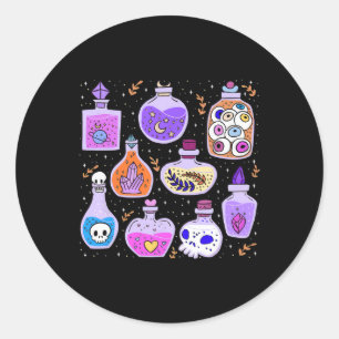 Magische Potions Flessen Witchy Halloween Print Ronde Sticker