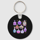 Magische Potions Flessen Witchy Halloween Print Sleutelhanger (Voorkant)