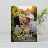 Magische Prettige feestdagen Folie-feestkaart Folie Uitnodiging (Staand Voorkant)