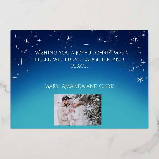 Magische prettige kerstdagen - Foto en boodschap Z Folie Feestdagenkaart (Achterkant)