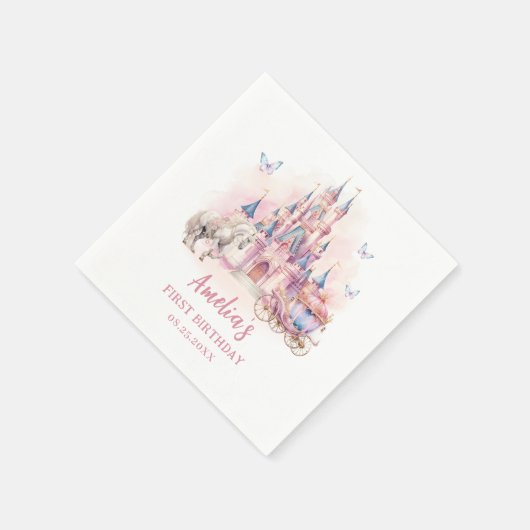 Magische Prinses Kasteel Verjaardag Papier Servet (Hoek)