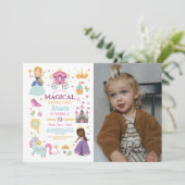 Magische Prinses Kasteel Verjaardagsfeest Foto Kaart (Staand voorkant)