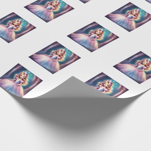 Magische prinses Magische trending betoverde fee Cadeaupapier (Hoek)