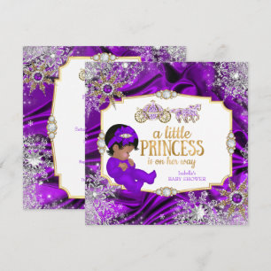 Magische Prinses Meisje Baby Shower Paars Etnisch Kaart