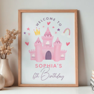 Magische Prinses Meisjes Verjaardag Welkom Teken Poster