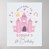 Magische Prinses Meisjes Verjaardag Welkom Teken Poster (Voorkant)