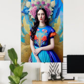 Magische prinses met prachtige jurk poster (Thuiskantoor)