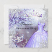 Magische prinses Quinceanera Masquerade Paars Kaart (Voorkant)