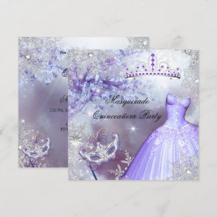 Magische prinses Quinceanera Masquerade Paars Kaart