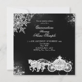 Magische prinses Quinceanera Masquerade Party Kaart (Achterkant)