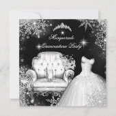 Magische prinses Quinceanera Masquerade Party Kaart (Voorkant)