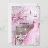 Magische prinses Quinceanera Masquerade Pink Kaart (Voorkant)