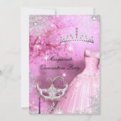 Magische prinses Quinceanera Masquerade Roze 2 Kaart (Voorkant)