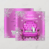 Magische prinses Quinceanera Pink Birthday Party Kaart (Voorkant / Achterkant)