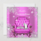 Magische prinses Quinceanera Pink Birthday Party Kaart (Voorkant)