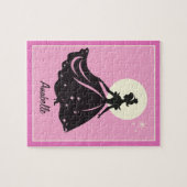Magische prinses Sillouette gepersonaliseerd Legpuzzel (Horizontaal)