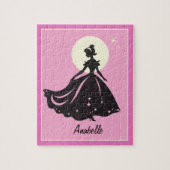 Magische prinses Sillouette gepersonaliseerd Legpuzzel (Verticaal)