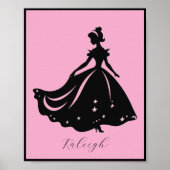 Magische prinses Sillouette gepersonaliseerde prin Poster (Voorkant)