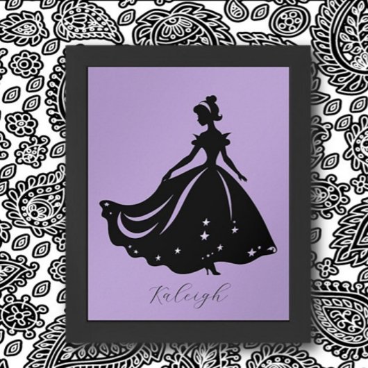 Magische prinses Sillouette gepersonaliseerde prin Poster