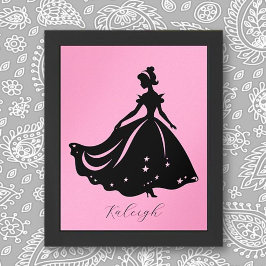Magische prinses Sillouette gepersonaliseerde prin Poster