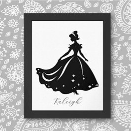Magische prinses Sillouette gepersonaliseerde prin Poster