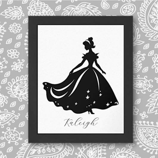 Magische prinses Sillouette gepersonaliseerde prin Poster