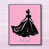 Magische prinses Sillouette gepersonaliseerde prin Poster