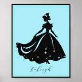 Magische prinses Sillouette gepersonaliseerde prin Poster (Voorkant)