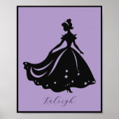 Magische prinses Sillouette gepersonaliseerde prin Poster (Voorkant)