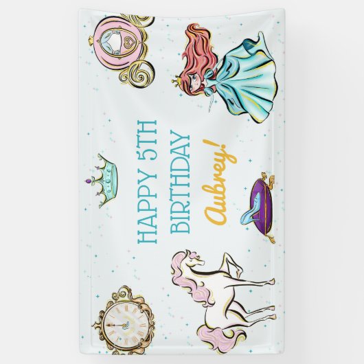 Magische prinses sprookjesachtige feestbanner spandoek (Verticaal)