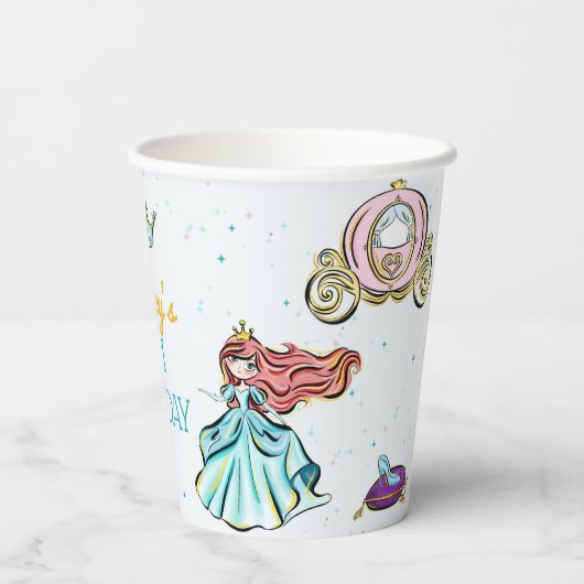 Magische prinses sprookjesachtige partij papier ko papieren bekers (Achterkant)