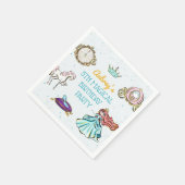 Magische prinses sprookjesachtige verjaardagsfeest servet (Hoek)