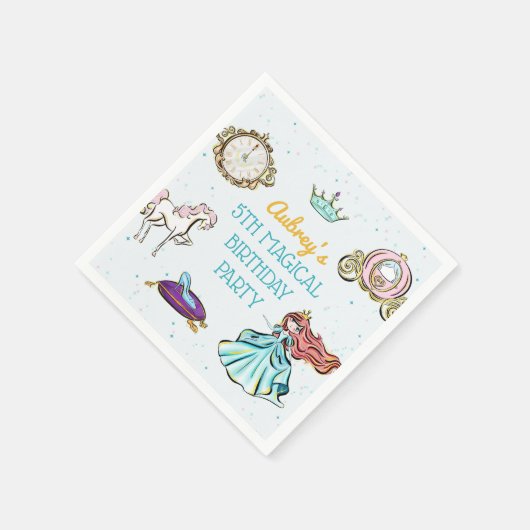 Magische prinses sprookjesachtige verjaardagsfeest servet (Hoek)