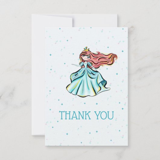 Magische prinses sprookjesfeest dank je kaart (Voorkant)