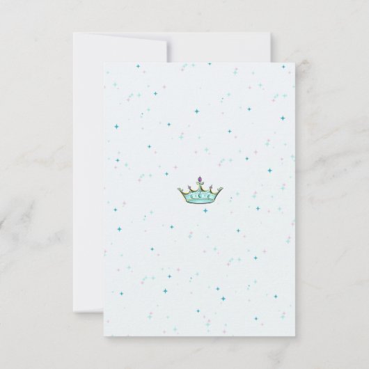 Magische prinses sprookjesfeest dank je kaart (Achterkant)